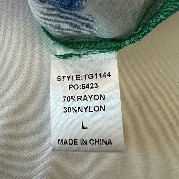 GiGiO USA Rainbow Stripe Boho Peasant Blouse Top Size L - Picture 4 of 4